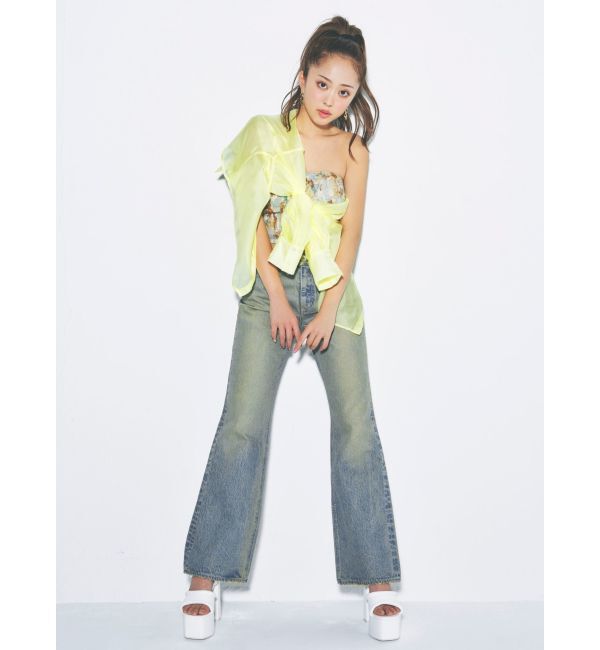 GYDA「ハイウエスト ASID WASHワイドデニムパンツ」|デニム|