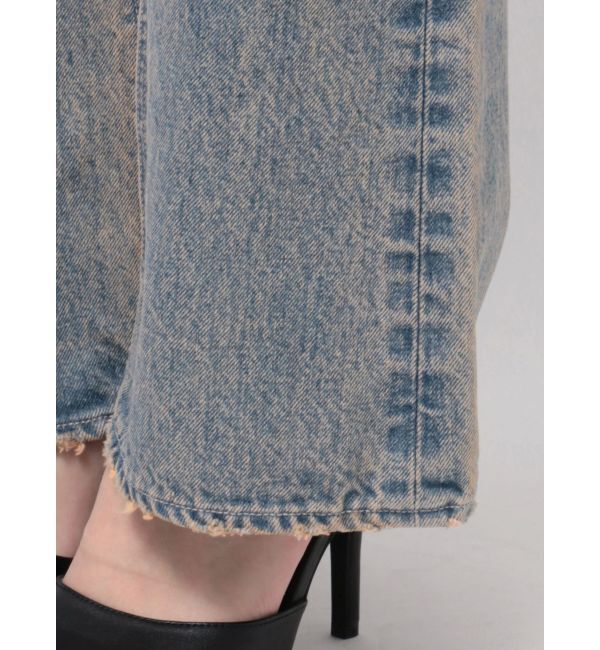 GYDA「ハイウエスト ASID WASHワイドデニムパンツ」|デニム|