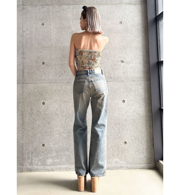 GYDA「ハイウエスト ASID WASHワイドデニムパンツ」|デニム|