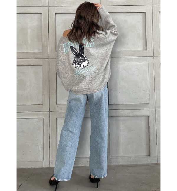 GYDA「ハイウエスト DEEP SIDE BACK DAMAGE ワイド デニムパンツ」|デニム|