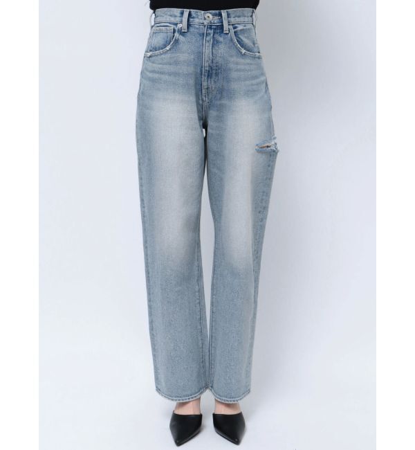 GYDA「ハイウエスト DEEP SIDE BACK DAMAGE ワイド デニムパンツ」|デニム|