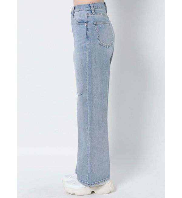 GYDA「【TINY】ハイウエストKNEEダメージワイドデニムパンツ」|デニム|