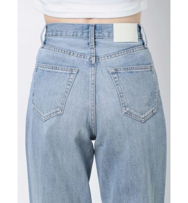 GYDA「【TINY】ハイウエストKNEEダメージワイドデニムパンツ」|デニム|