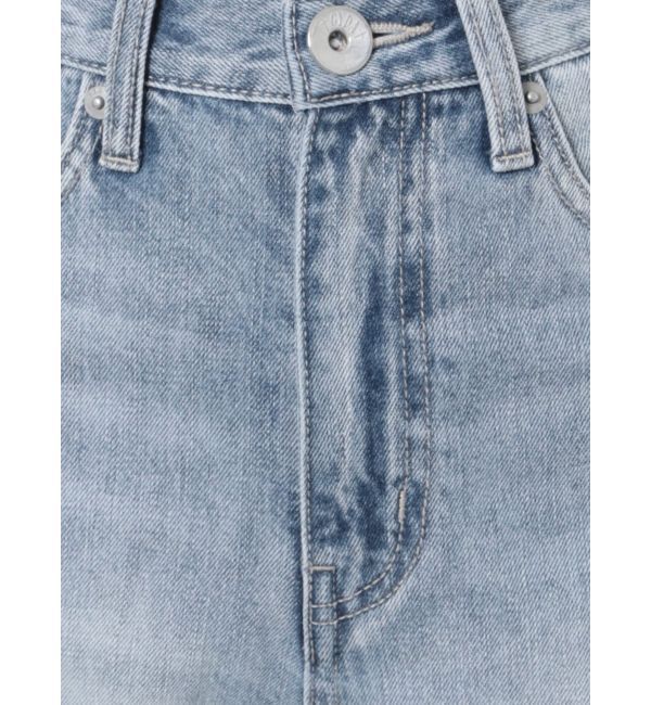 GYDA「【TINY】ハイウエストKNEEダメージワイドデニムパンツ」|デニム|