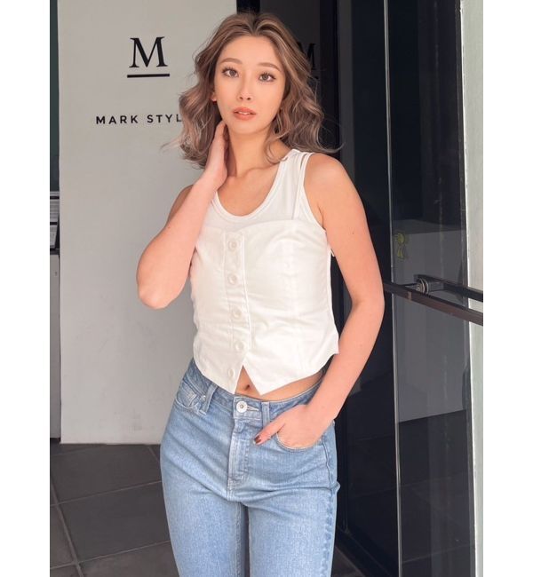 GYDA「タンクトップレイヤードベアブラウス」|シャツ・ブラウス|