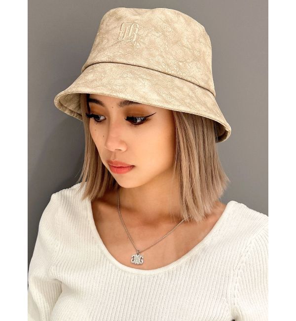 GYDA「パターンフェイクレザーバケットハット」|ハット|