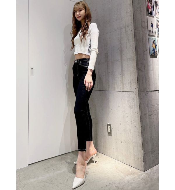 GYDA「ハイウエストワンウォッシュスキニーパンツ」|デニム|