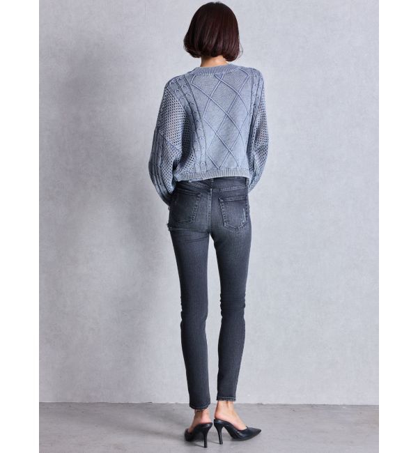 GYDA「ミドルウエストSIDE RIPPEDスキニーデニムパンツ」|デニム|