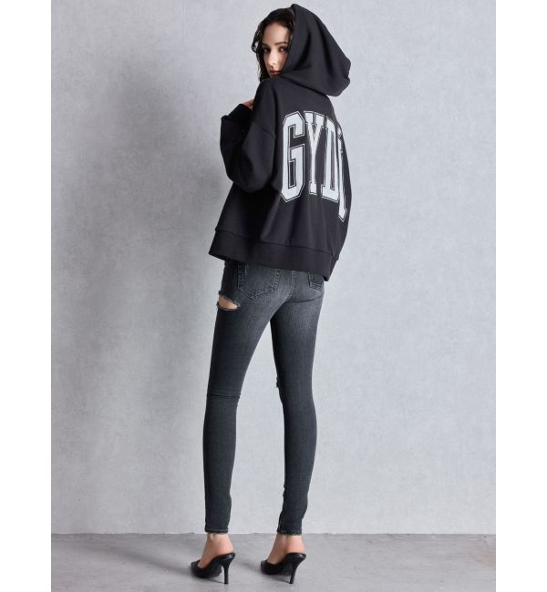 GYDA「ミドルウエストSIDE RIPPEDスキニーデニムパンツ」|デニム|