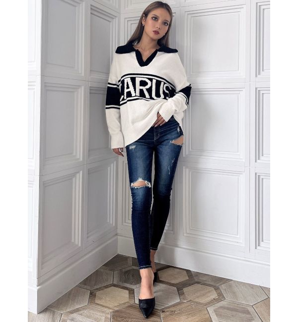 GYDA「ミドルウエストSIDE RIPPEDスキニーデニムパンツ」|デニム|