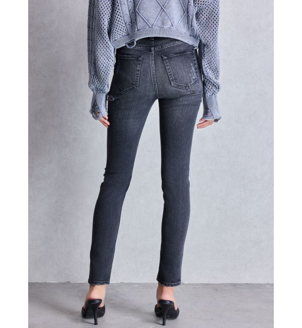 GYDA「ミドルウエストSIDE RIPPEDスキニーデニムパンツ」|デニム|