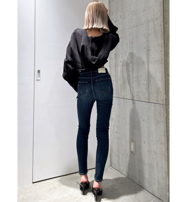 GYDA「ミドルウエストSIDE RIPPEDスキニーデニムパンツ」|デニム|
