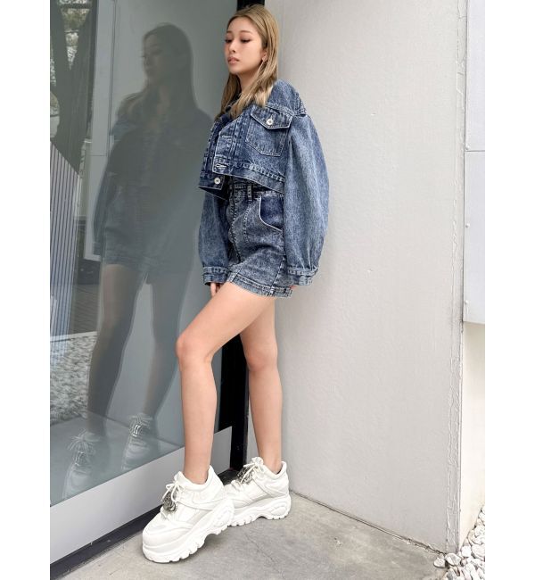 GYDA「Symmetry GYDA DAMAGEショートデニムGジャン【SETUP着用可】」|ブルゾン・スタジャン|