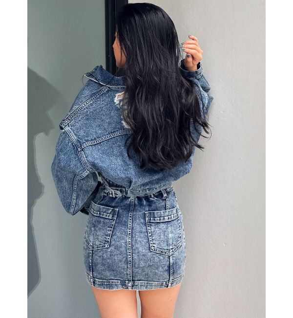 GYDA「Symmetry GYDA DAMAGEショートデニムGジャン【SETUP着用可】」|ブルゾン・スタジャン|