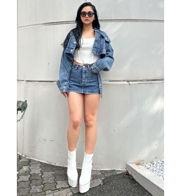 GYDA「Symmetry GYDA DAMAGEショートデニムGジャン【SETUP着用可】」|ブルゾン・スタジャン|