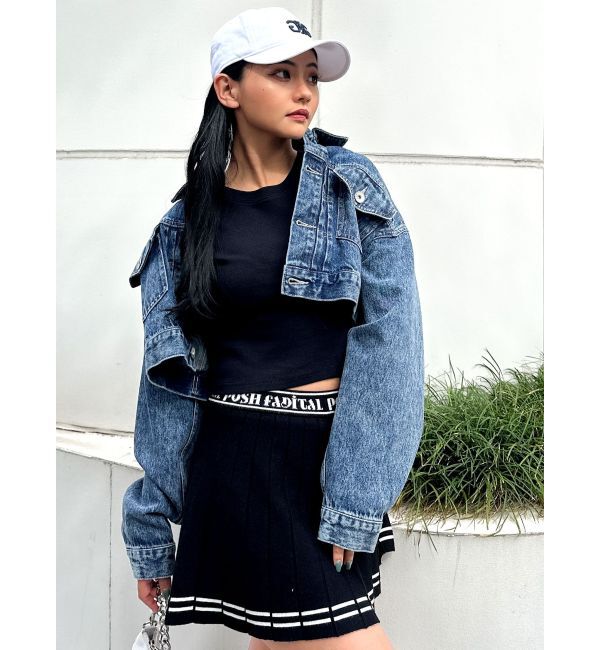 GYDA「Symmetry GYDA DAMAGEショートデニムGジャン【SETUP着用可】」|ブルゾン・スタジャン|