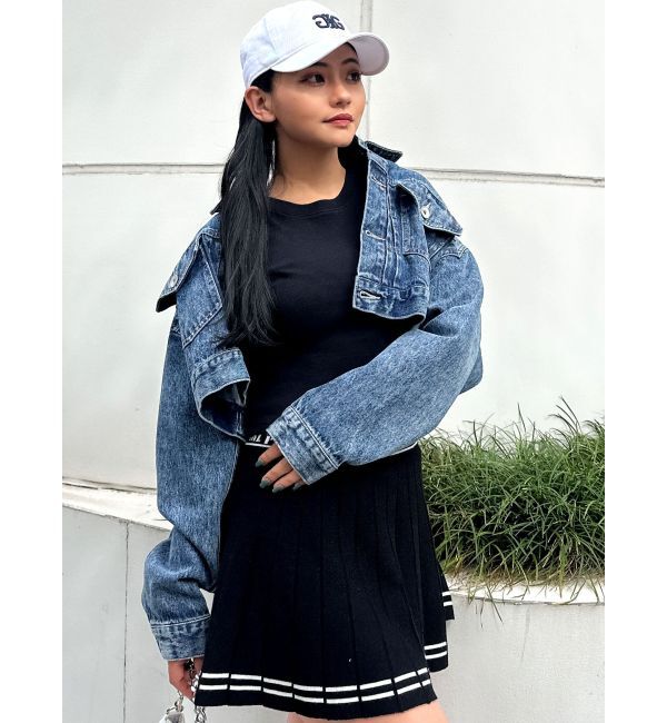 GYDA「Symmetry GYDA DAMAGEショートデニムGジャン【SETUP着用可】」|ブルゾン・スタジャン|