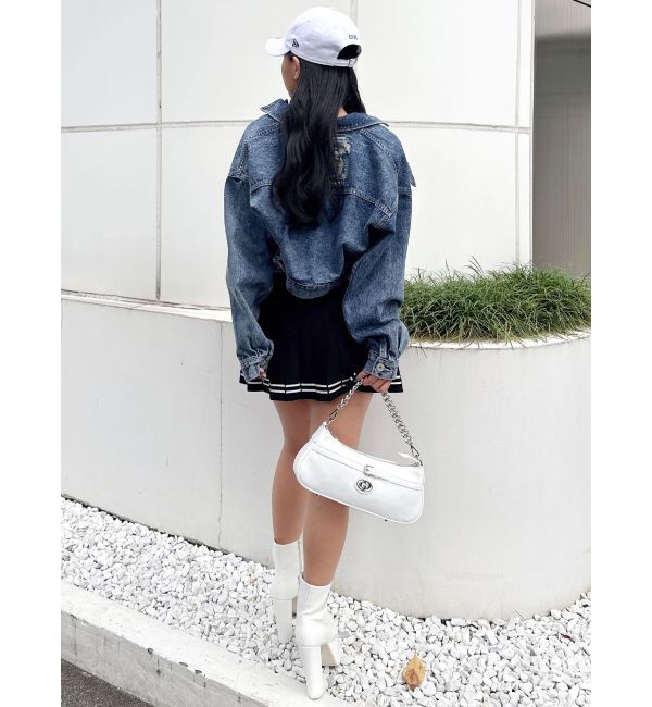 GYDA「Symmetry GYDA DAMAGEショートデニムGジャン【SETUP着用可】」|ブルゾン・スタジャン|