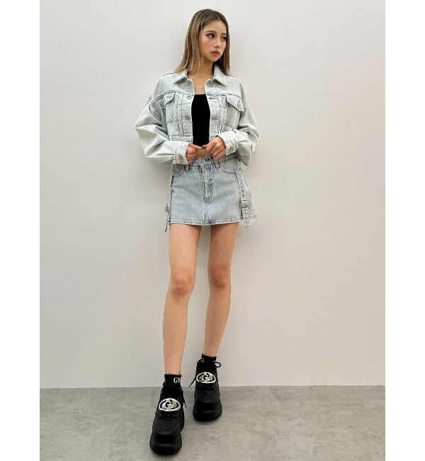 GYDA「Symmetry GYDA DAMAGEショートデニムGジャン【SETUP着用可】」|ブルゾン・スタジャン|