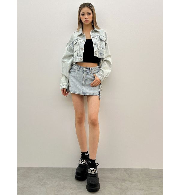 GYDA「Symmetry GYDA DAMAGEショートデニムGジャン【SETUP着用可】」|ブルゾン・スタジャン|