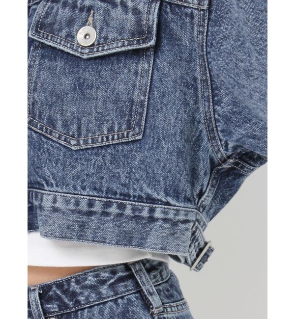 GYDA「Symmetry GYDA DAMAGEショートデニムGジャン【SETUP着用可】」|ブルゾン・スタジャン|