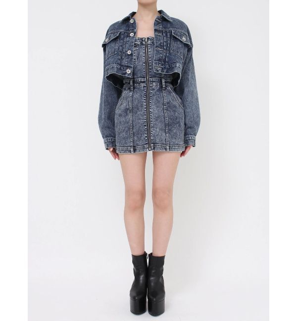 GYDA「Symmetry GYDA DAMAGEショートデニムGジャン【SETUP着用可】」|ブルゾン・スタジャン|