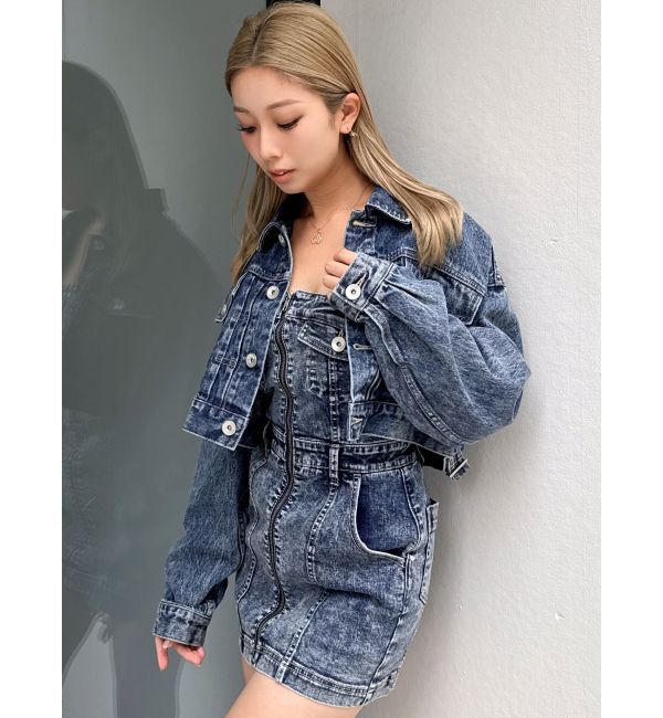 GYDA「Symmetry GYDA DAMAGEショートデニムGジャン【SETUP着用可】」|ブルゾン・スタジャン|