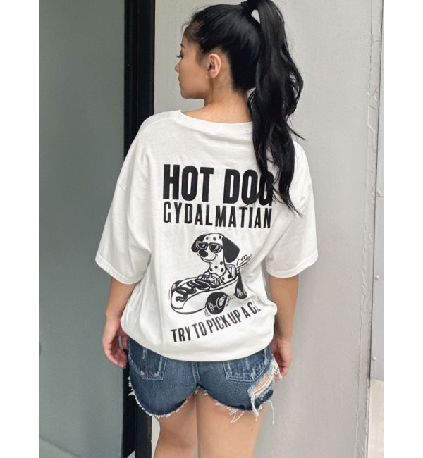 GYDA「ハイウエストBACK RIPPEDデニムショートパンツ」|デニム|