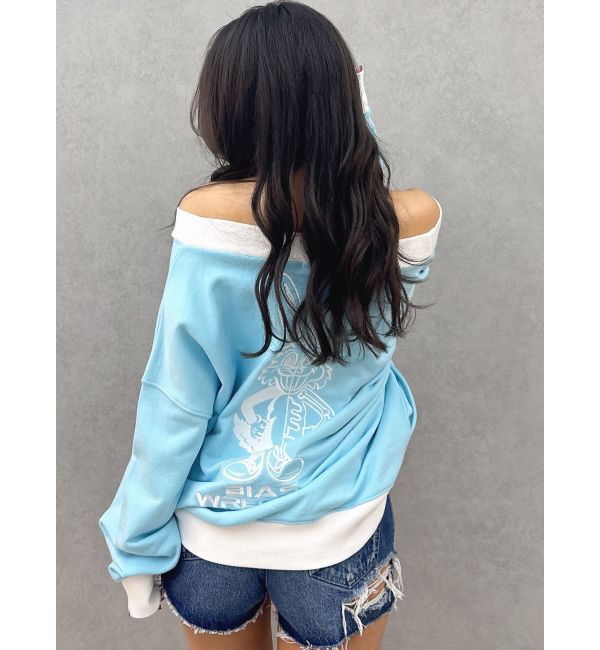 GYDA「ハイウエストBACK RIPPEDデニムショートパンツ」|デニム|