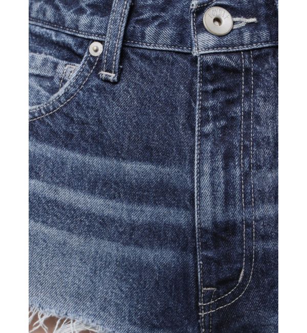 GYDA「ハイウエストBACK RIPPEDデニムショートパンツ」|デニム|