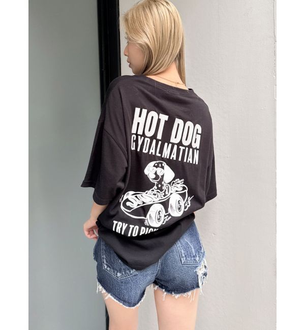 GYDA「ハイウエストBACK RIPPEDデニムショートパンツ」|デニム|