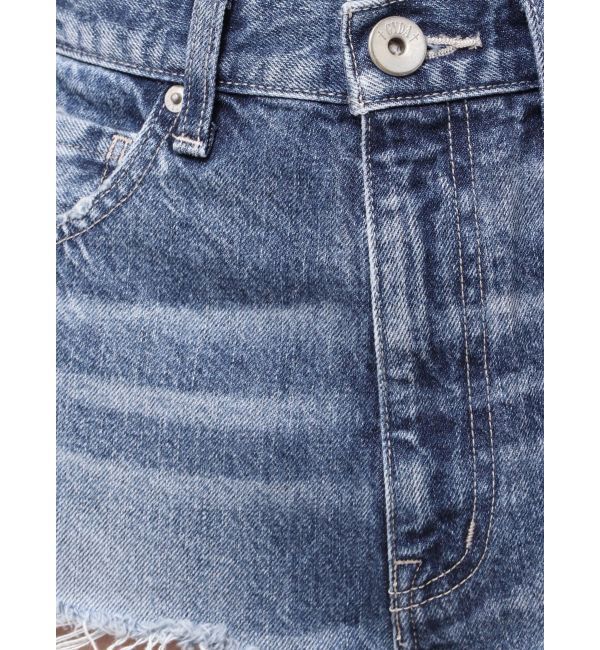GYDA「ハイウエストBACK RIPPEDデニムショートパンツ」|デニム|