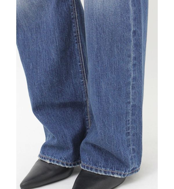 GYDA「ハイウエストSIDE RIPPEDストレートワイドデニムパンツ」|デニム|