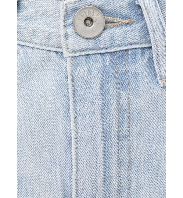 GYDA「ハイウエストSIDE RIPPEDストレートワイドデニムパンツ」|デニム|