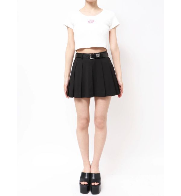 GYDA「ベルトSETプリーツスカートライクショートパンツ」|スカート|