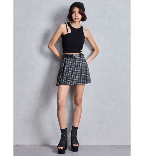 GYDA「ベルトSETプリーツスカートライクショートパンツ」|スカート|