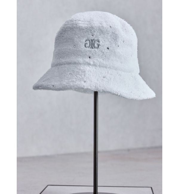 GYDA「ラインストーンパイルバケットハット」|ハット|オフホワイト