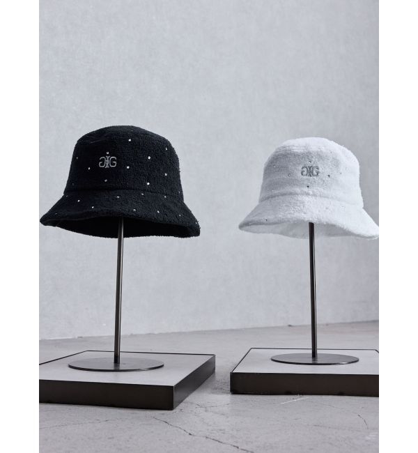 GYDA「ラインストーンパイルバケットハット」|ハット|