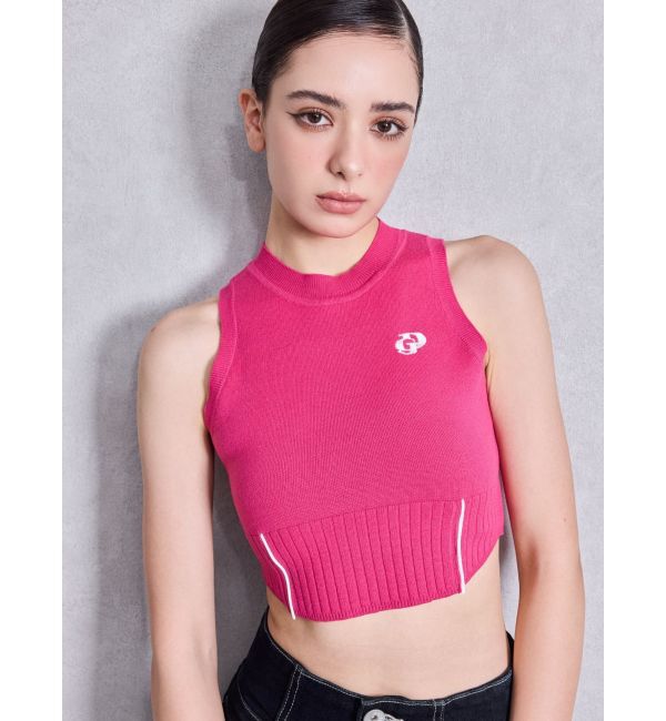 GYDA「プチハイコルセットデザインニットトップス」|ニット・セーター|ピンク