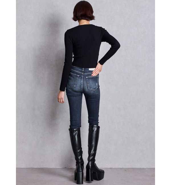 GYDA「ストレッチチャンキーブーツ」|ロングブーツ|