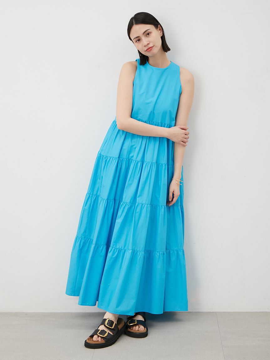 Mila Owen「【ウォッシャブル】クルーネックアメスリティアードロングワンピース」|ワンピース|