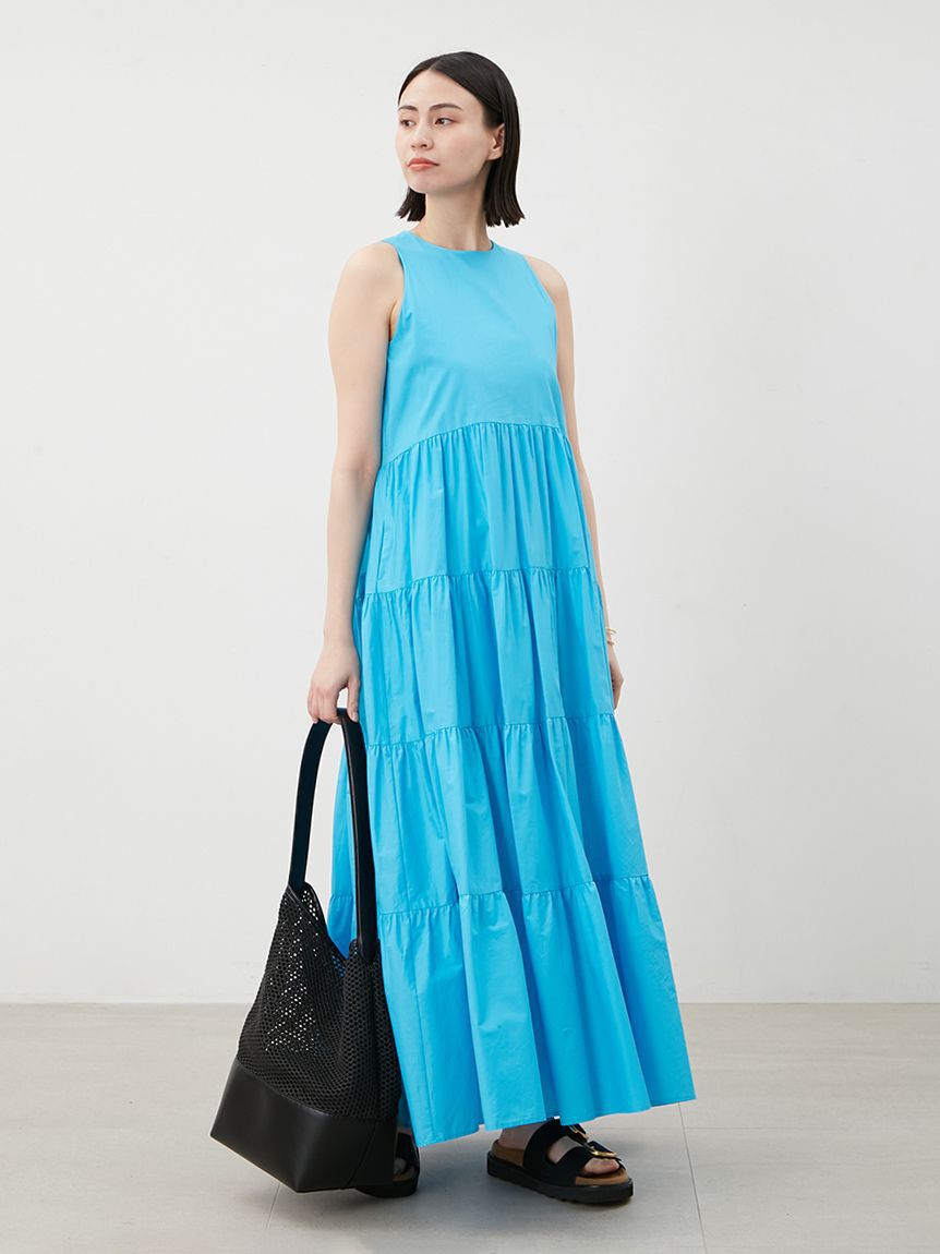 Mila Owen「【ウォッシャブル】クルーネックアメスリティアードロングワンピース」|ワンピース|TUQ