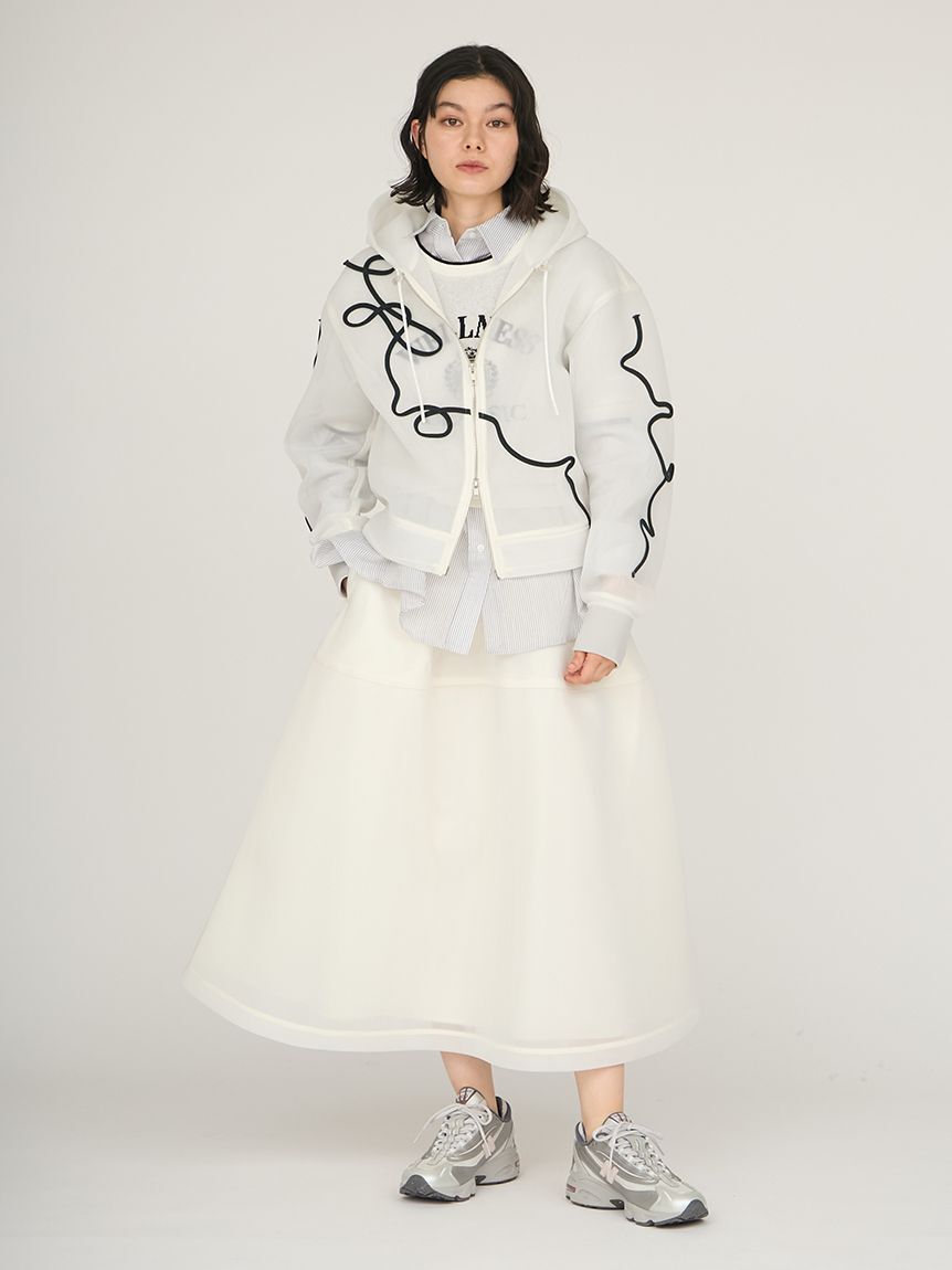 emmi atelier「ラインシアーダンボールジップフーディーブルゾン」|ブルゾン・スタジャン|