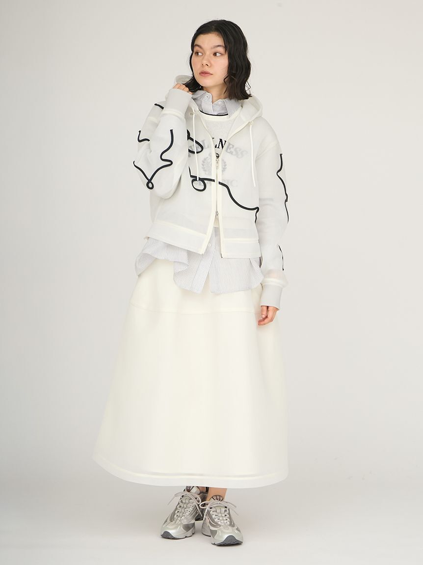 emmi atelier「ラインシアーダンボールジップフーディーブルゾン」|ブルゾン・スタジャン|