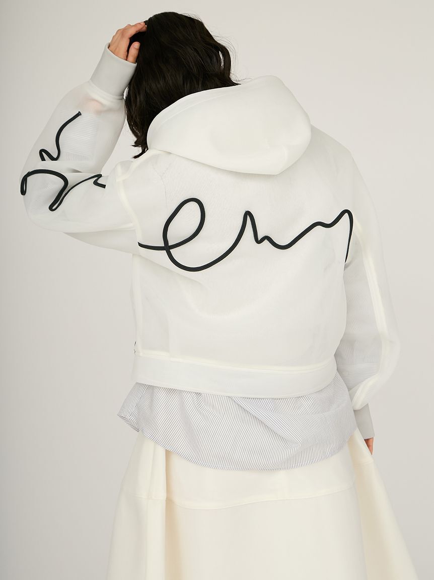 emmi atelier「ラインシアーダンボールジップフーディーブルゾン」|ブルゾン・スタジャン|