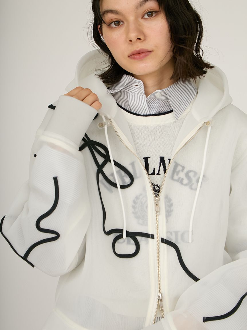 emmi atelier「ラインシアーダンボールジップフーディーブルゾン」|ブルゾン・スタジャン|