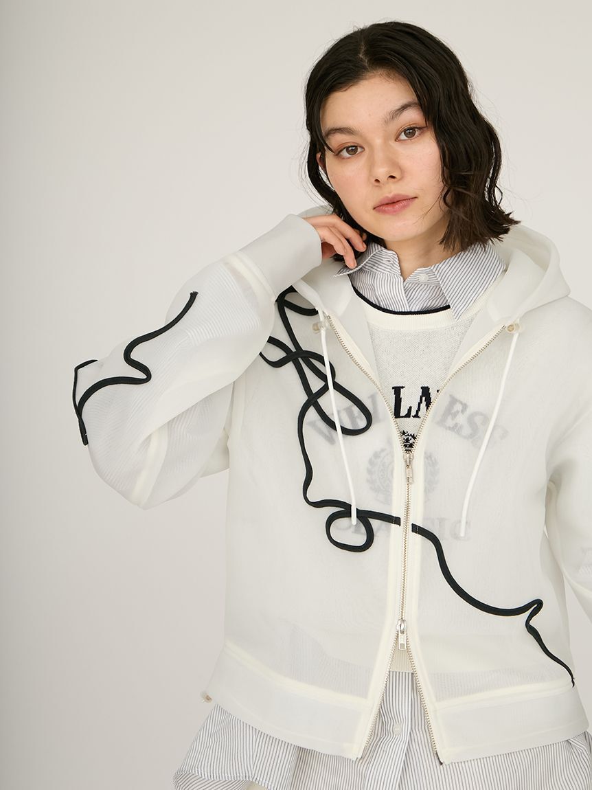 emmi atelier「ラインシアーダンボールジップフーディーブルゾン」|ブルゾン・スタジャン|