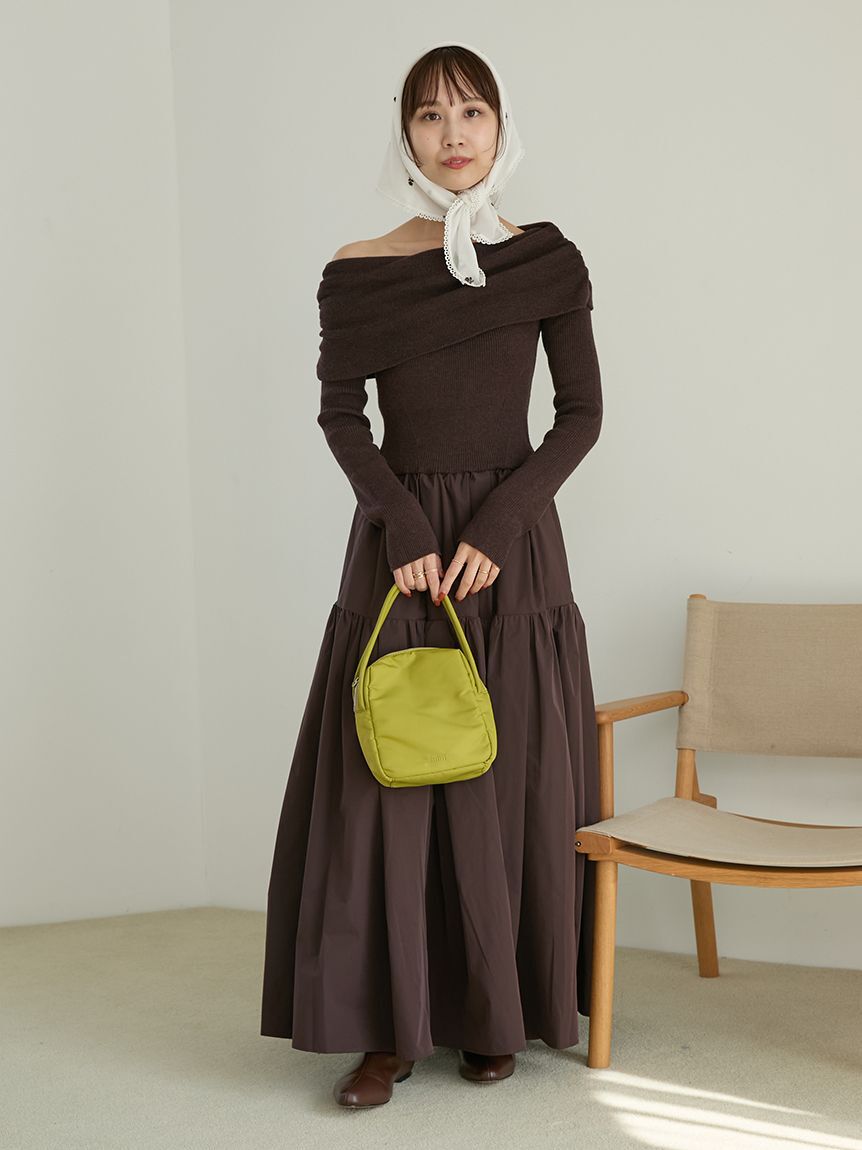 emmi atelier「フロッキーフラワープリントスカーフ」|バンダナ・スカーフ|