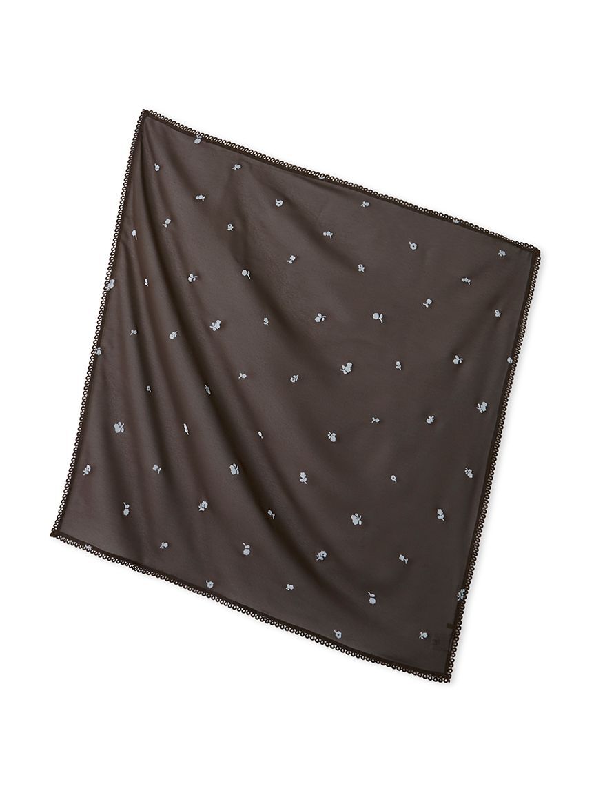 emmi atelier「フロッキーフラワープリントスカーフ」|バンダナ・スカーフ|