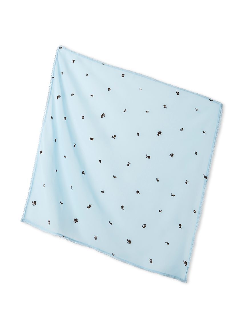 emmi atelier「フロッキーフラワープリントスカーフ」|バンダナ・スカーフ|BLU